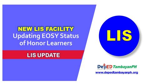 lis.gov.ph.enrollment|5. Updating Enrolment Status of Learners (EOSY Updating).